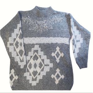 SANTORIA Southwest Embroidered Beaded Sweater